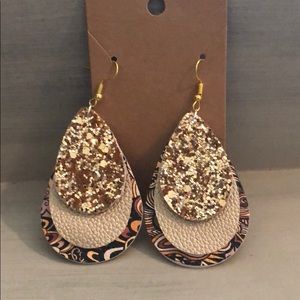 Faux Leather Teardrop Earrings